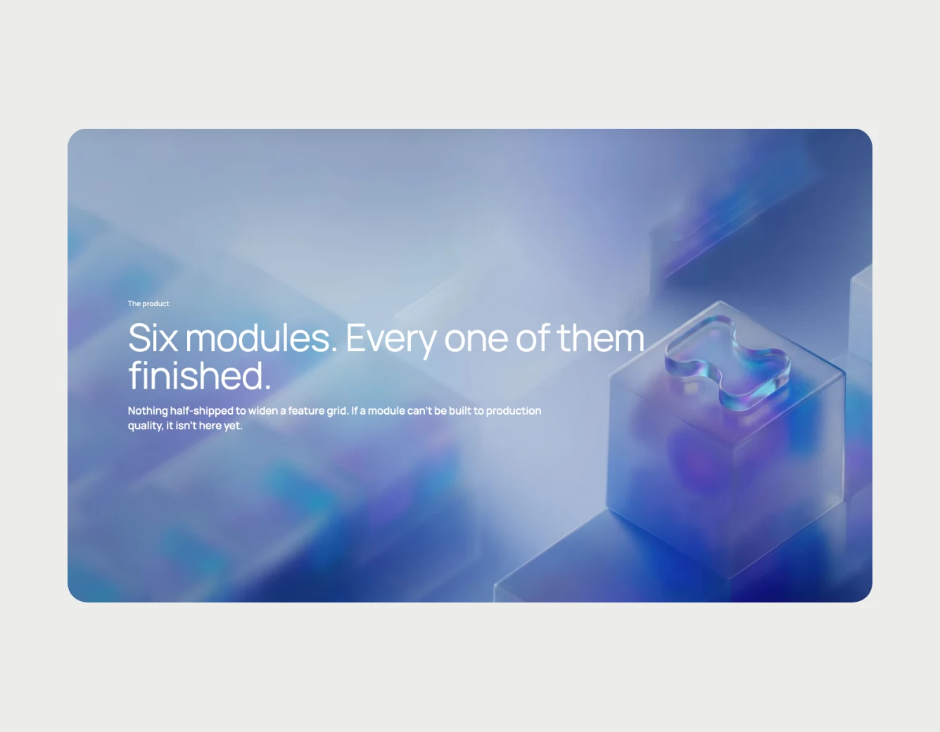 Hummanio product page with the glass render