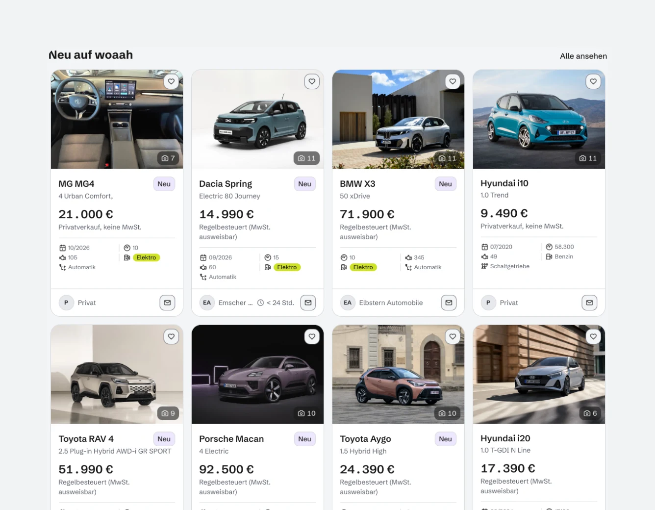 woaah listing grid, new on woaah