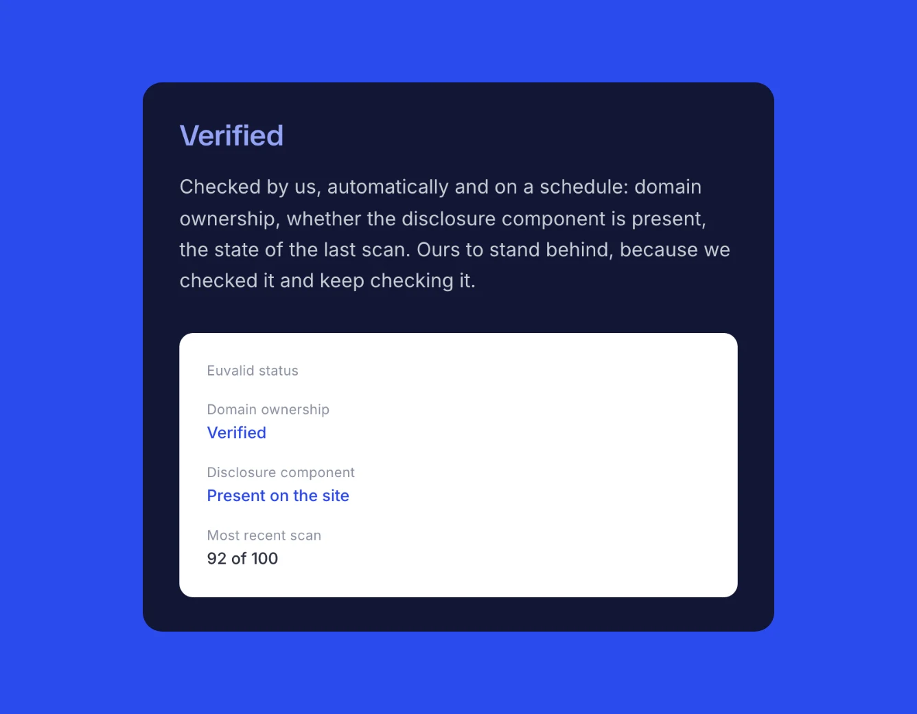 Euvalid verified status badge